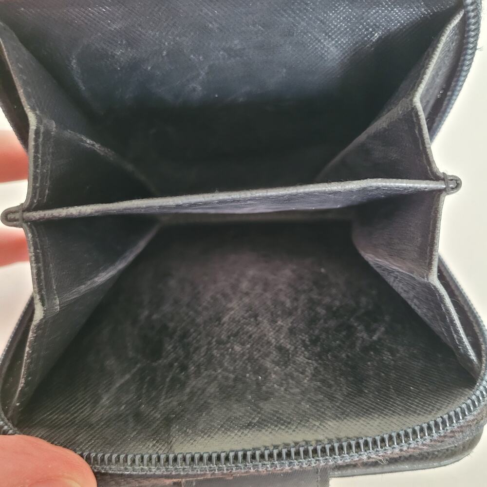 Vintage Prada Milano Black Nylon Saffiano Leather Zip Around Bifold Wallet Made - Picture 9 of 12